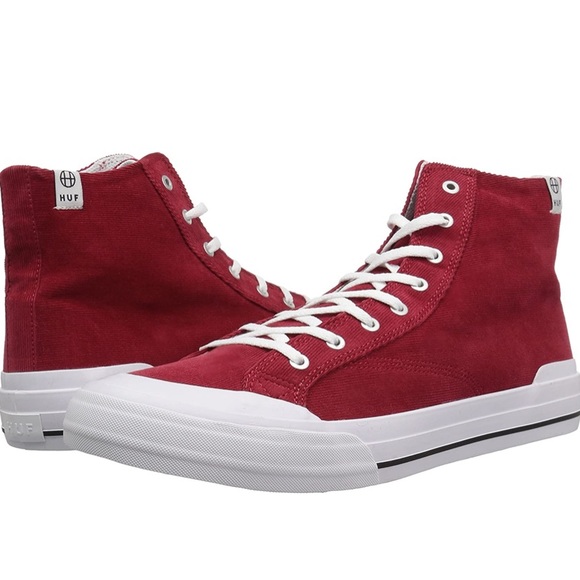 Huf classic hightop skate shoe (red) size 13 - Picture 1 of 4